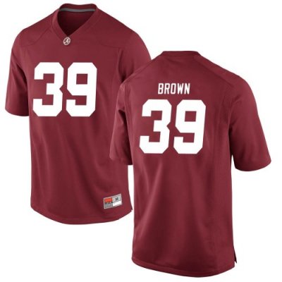 Youth Alabama Crimson Tide #39 Jahi Brown Brown Replica Crimson NCAA College Football Jersey 2403XDIX3